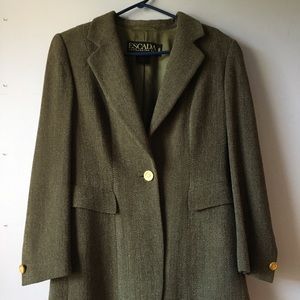 ESCADA (Margaretha LEY) brown tweed jacket -Size 8